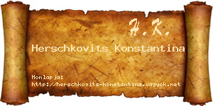 Herschkovits Konstantina névjegykártya
